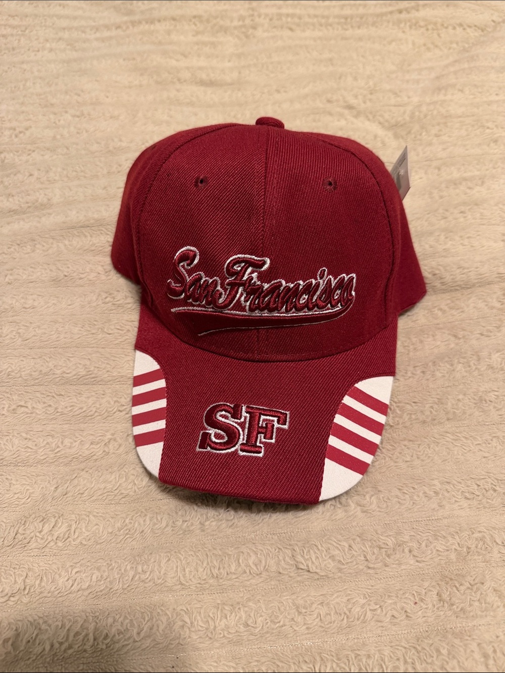 San Francisco Embroidered 'SF' Maroon Unisex Baseball Cap